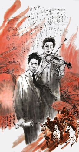 02由田汉作词,聂耳作曲的《义勇军进行曲》,诞生于1935年,当时中华
