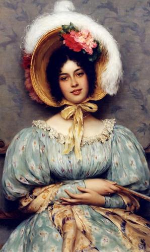 意大利著名画家尤金·布拉斯,19世纪末欧洲平民阶层人物油画欣赏_作品