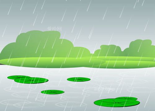 池塘下大雨场景flash动画