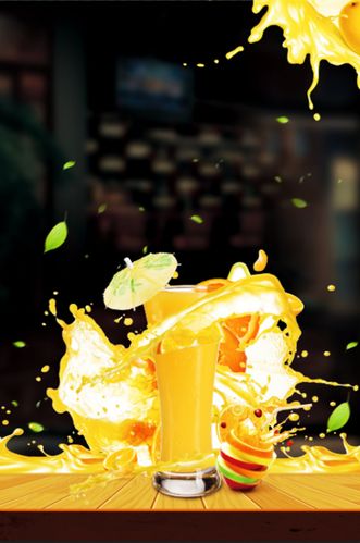 鲜榨果汁夏季饮品海报背景素材