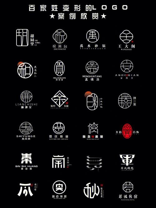 百家姓的汉字变形logo设计案例欣赏合集
