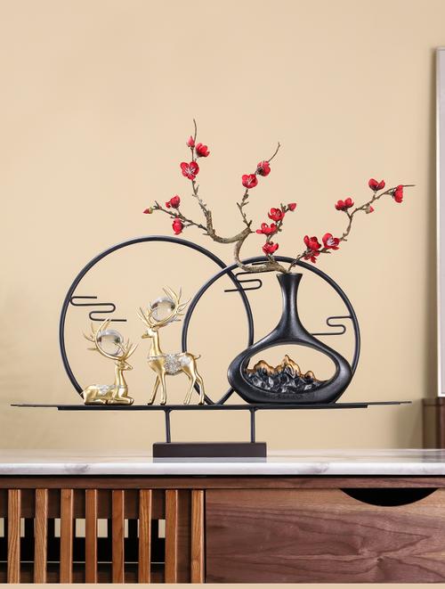 新中式客厅现代创意装饰家居摆件软装饰品办公室桌书柜禅意摆设福鹿