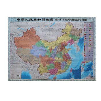 中华人民共和国地图中国地图 全开挂图 无痕胶带粘贴方便 双面覆膜