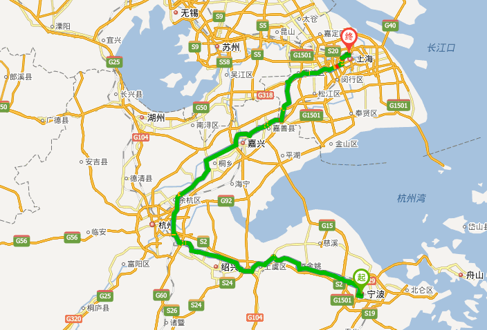 宁波至上海的国道线路?
