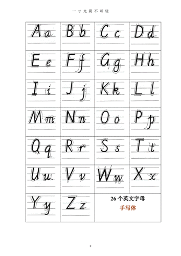26个英语字母书写标准及练习a4打印pdf打印pdf11页
