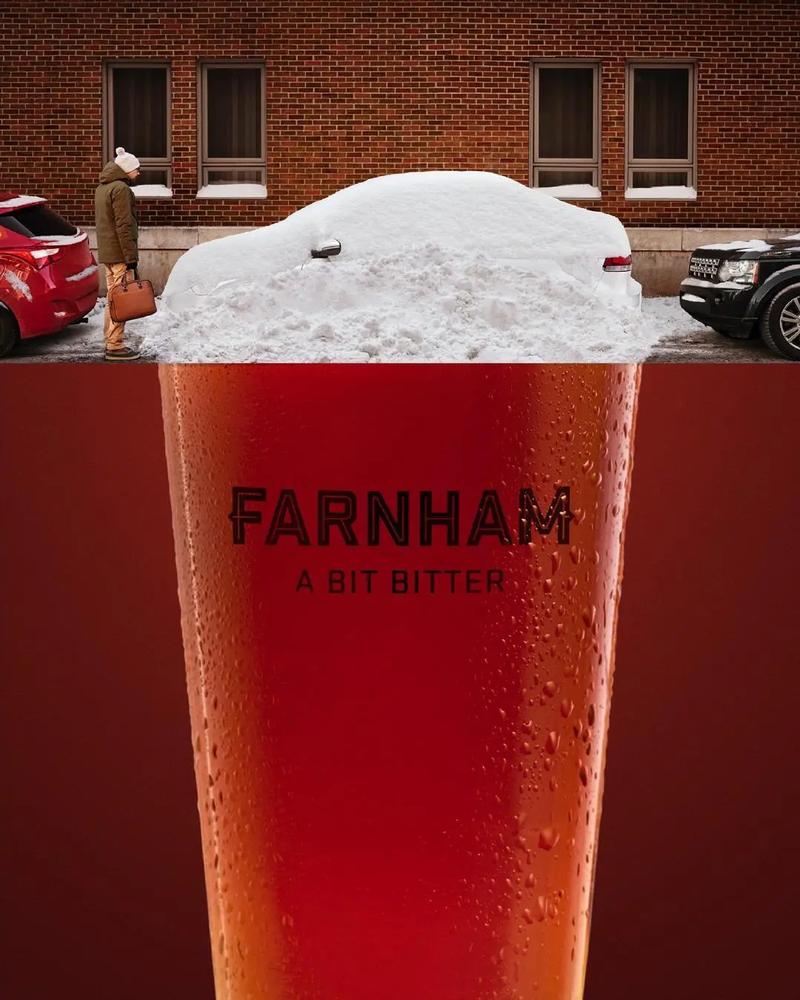 farnham啤酒创意平面广告有点苦