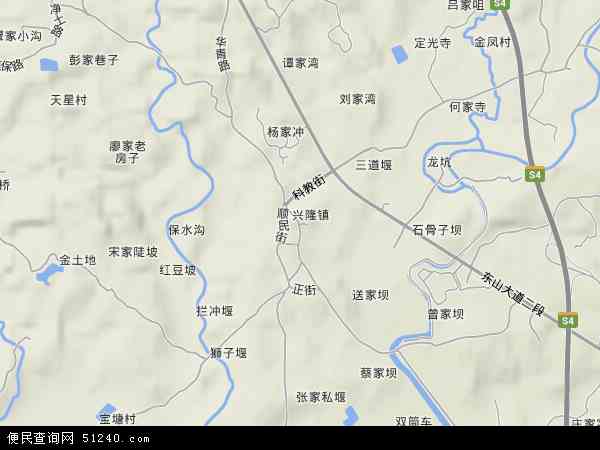 兴隆镇地形地图