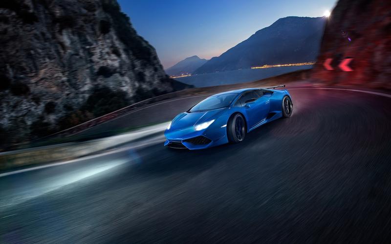 兰博基尼huracan蓝色超级跑车速度,夜晚的壁纸800x600分辨率查看