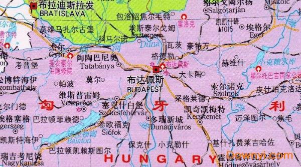 匈牙利地图高清中文版