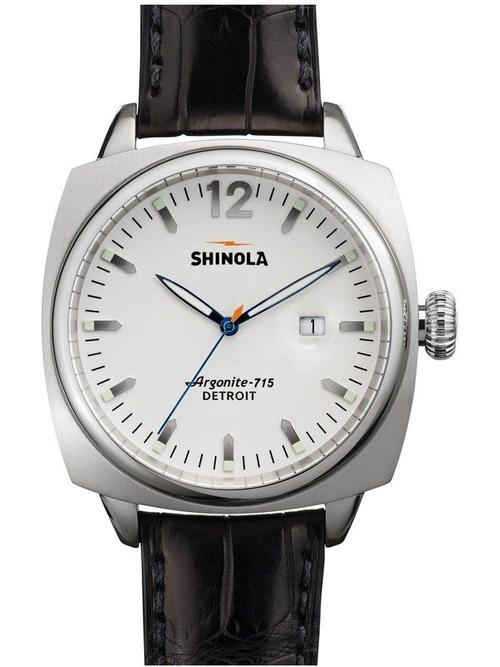 美国代购 shinola the brakeman 40mm鳄鱼纹抽带式手表
