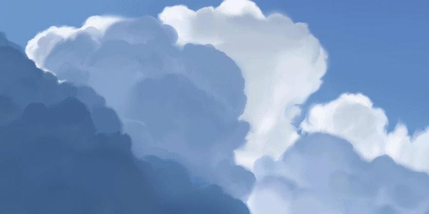 分享云朵天空画法带过程