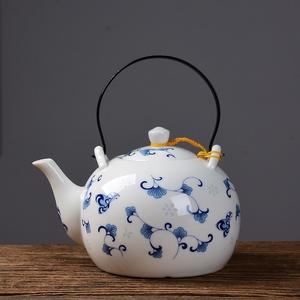 青花过滤网茶壶陶瓷单壶图片