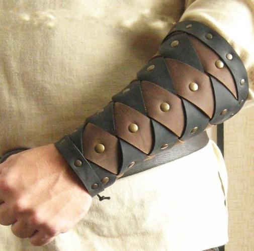 加拿大代购elegant手作中世纪维京战士前臂皮甲护腕服饰