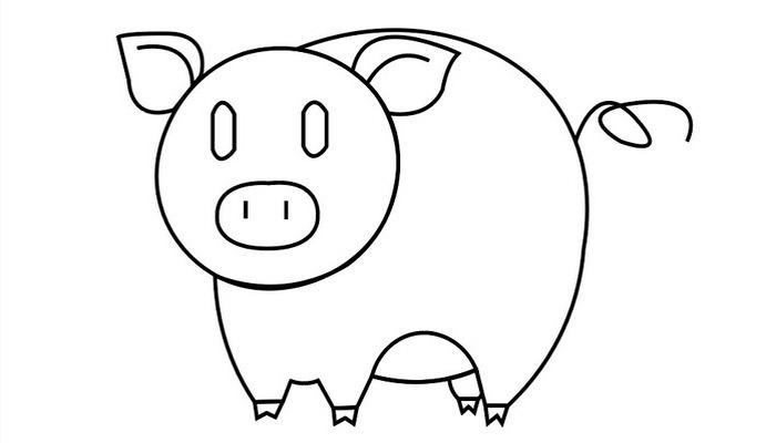 可爱小猪简笔画