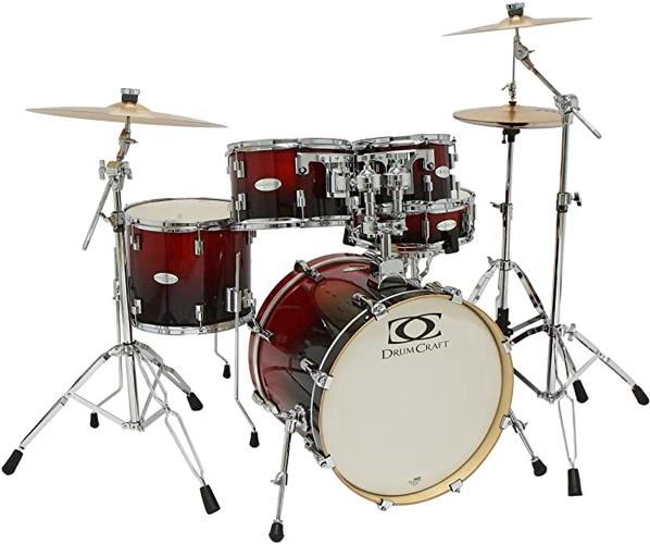 drum craft dc805043 系列 5 爵士鼓套装 - 深红色渐变色