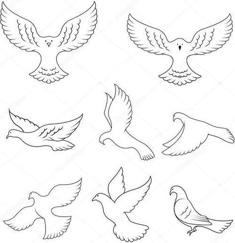 鸽子画法简笔画鸽子画法简单又漂亮儿童画展翅的鸽子简笔画作品和平鸽