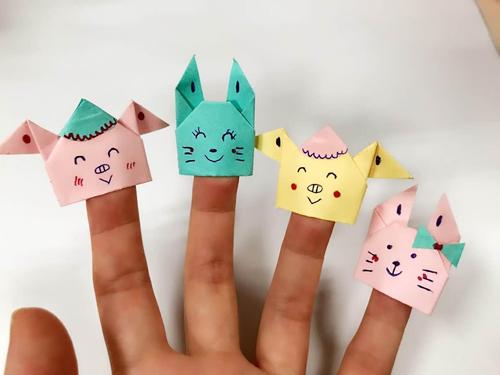 手工纸艺可爱的手指玩偶给宝宝讲睡前故事可以更生动