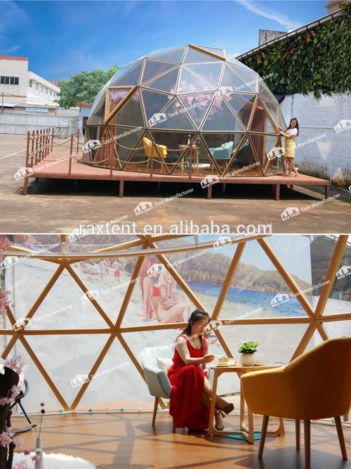 cheap factory price geodesic dome for camp with glass roof cover