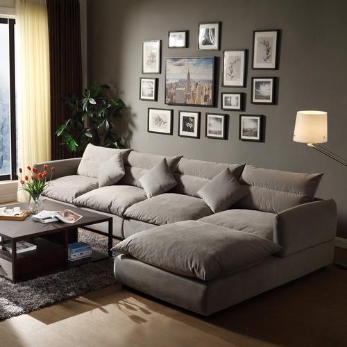 北欧乳胶布艺沙发小户型客厅转角羽绒沙发可拆洗格调简约整装组合