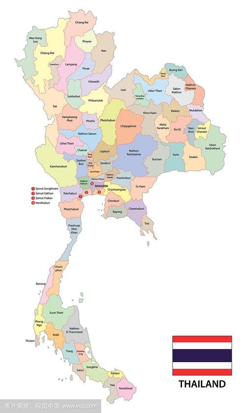泰国王国行政地图