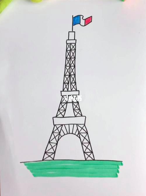 巴黎铁塔简笔画黑白埃菲尔