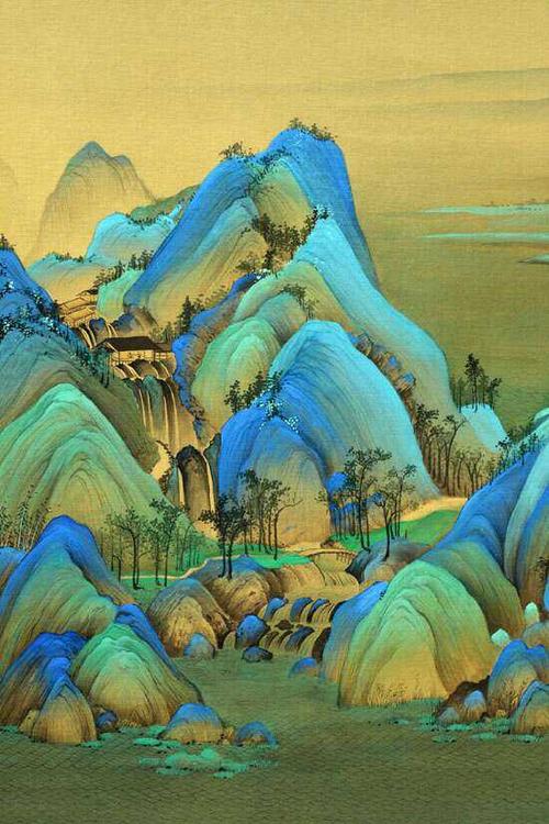 青绿山水画—千里江山图,据说王希孟在里面藏着了!