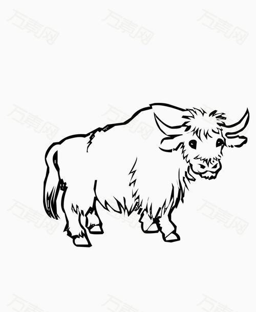 在吃草的牦牛怎么画简笔画