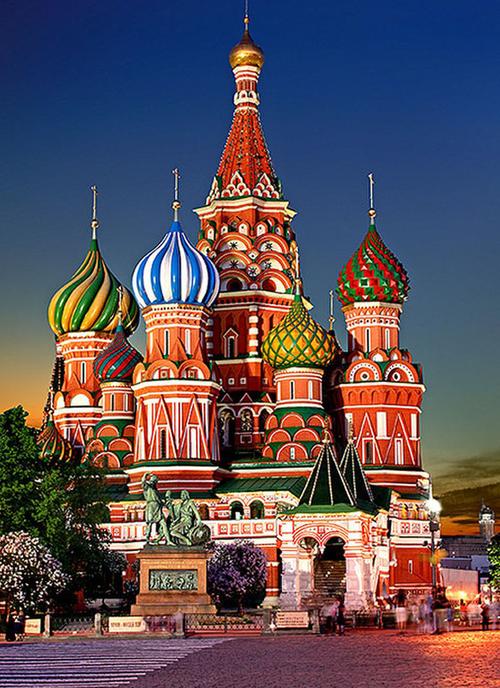 瓦西里·布拉仁教堂俄罗斯建筑彩色城堡钻石画
