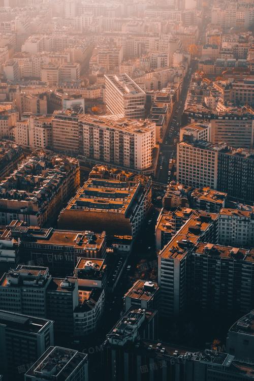 现代城市建筑街道俯视图