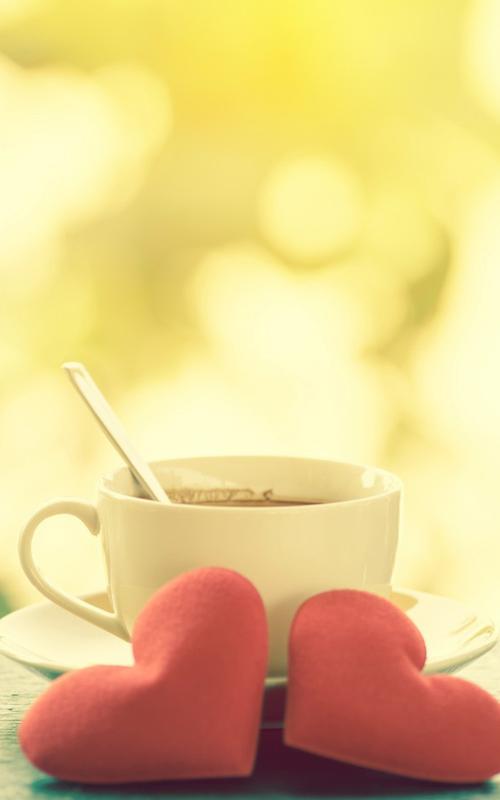 温馨浪漫的咖啡爱心
