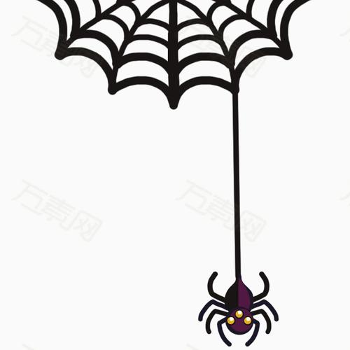 黑色蜘蛛网卡通手绘