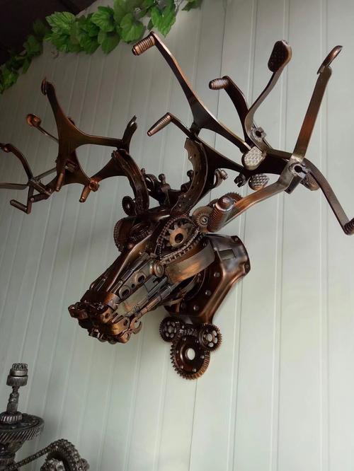 鹿头 铁艺雕塑重金属朋克风|手工艺|工艺品设计|zhinanzhen - 原创