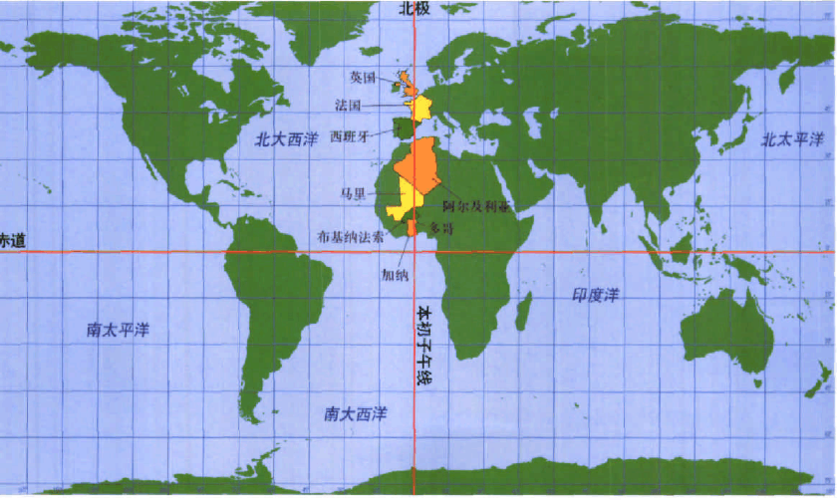 利玛窦世界地图的本初子午线
