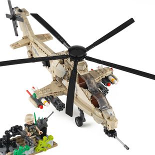 武直十武装直升机攻击型战斗机10男孩子军事益智拼装乐高积木玩具