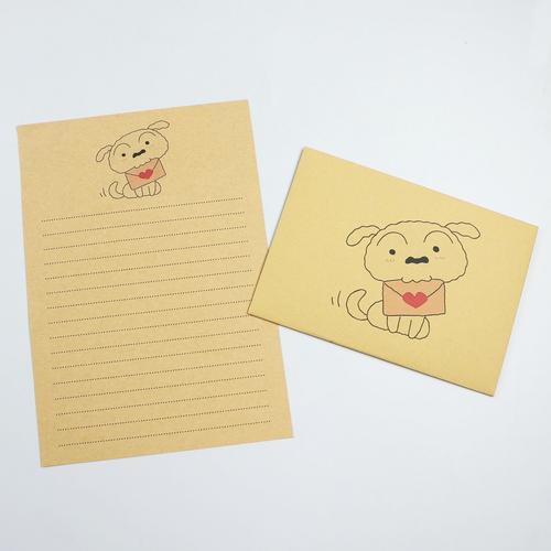 日韩可爱卡通蜡笔小新牛皮信封信纸套装创意信笺可来图定制10款30张