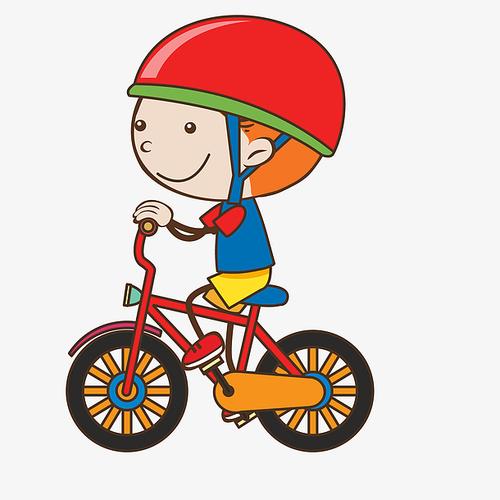 卡通骑单车的男孩设计