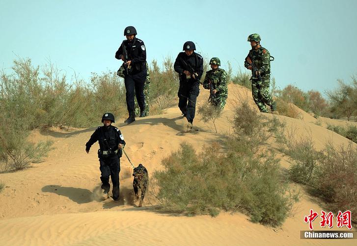 新疆南疆某监狱戈壁大漠中举行处突演练