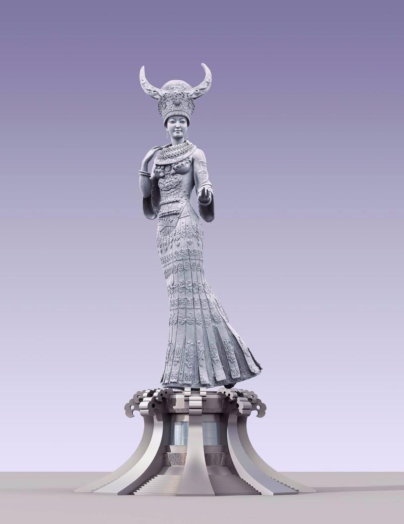 贵州仰阿莎雕像成为国内最大的非佛像类人物塑像