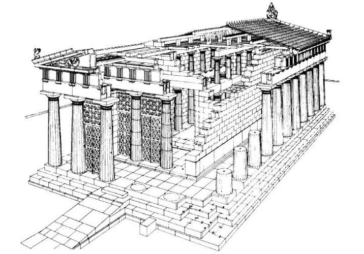 古希腊最重要的建筑是神庙和剧院,它们使用了复杂的视错觉规律结合