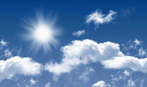 太阳和蓝色的天空图片-太阳和蓝色的天空素材-太阳和蓝色的天空插画