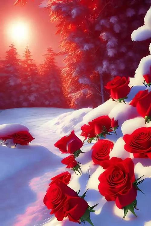 风雪愈大,玫瑰红的愈热烈冰雪玫瑰,美到心醉!