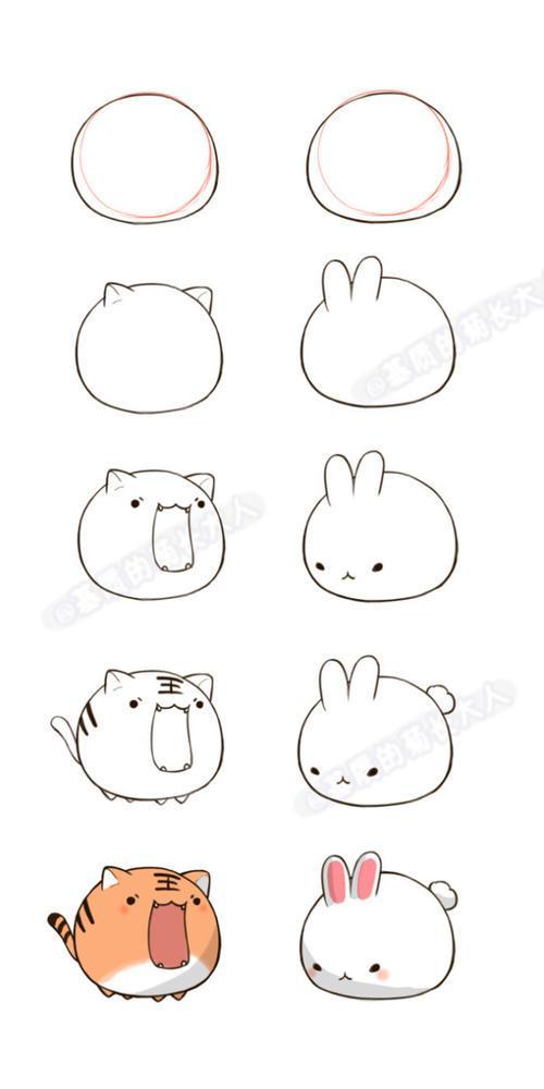简笔画教程-可爱的卡通小兔子简笔画怎么画怎么画可爱的hello kitty猫