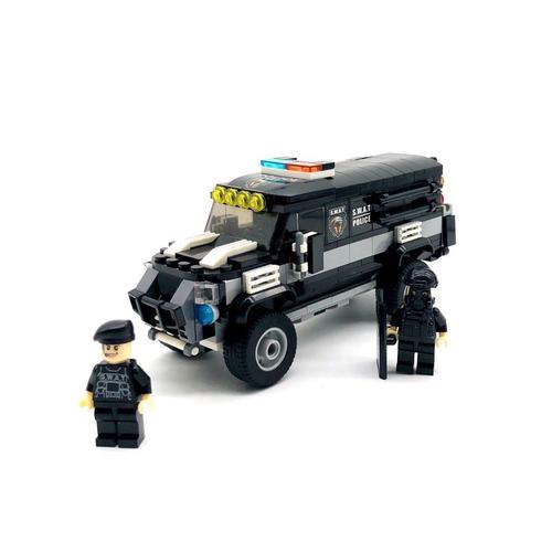 潮宝特警系列6957积木城市警察兼容乐高积木警车袋装儿童玩具代发