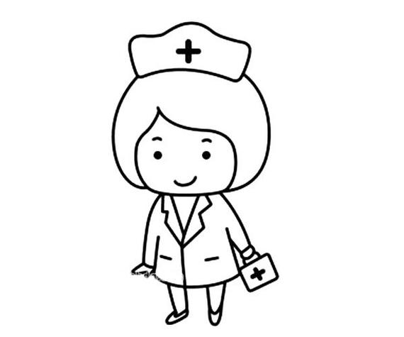 女护士的简单画法儿童学画女护士教程简笔画怎么画步骤教程