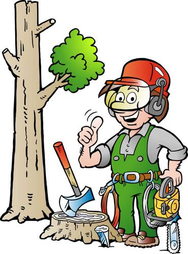 伐木工人矢量漫画插图
