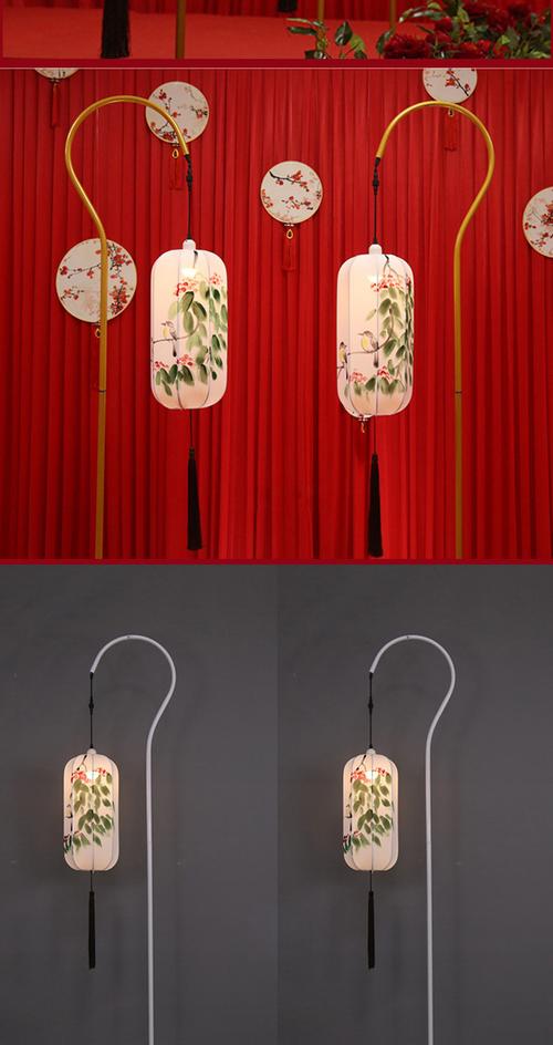 婚庆道具批发中式手绘弯钩路引 中国宫廷风仿古灯笼路引支持定制