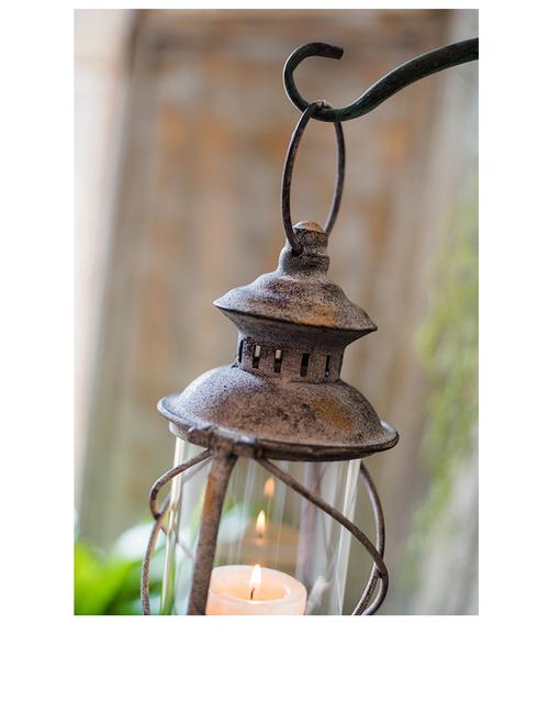 【装饰花园】欧式复古铁艺烛台 风灯油灯小提灯 装饰摆件杂货道具