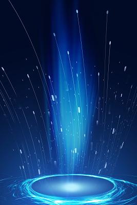 蓝色科技背景蓝色光圈科技感线条科技海报背景