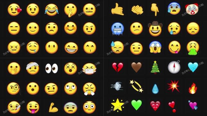 352个搞怪有趣的emoji表情符号动画素材集ae模板