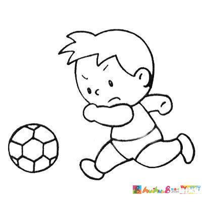 简笔画法踢足球小朋友人物简笔画运动人物幼儿人物简笔画足球小子足球
